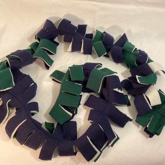 Navy, white, and green scarf - Picture 1 of 2